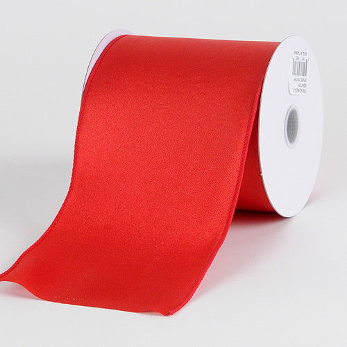 3 Red Double Faced Satin Ribbon 100 Yards