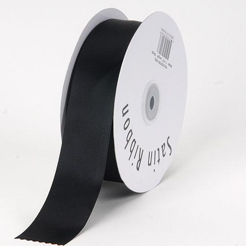 Black - Satin Ribbon Single Face - ( W: 1-1/2 Inch | L: 50 Yards ) FuzzyFabric - Wholesale Ribbons, Tulle Fabric, Wreath Deco Mesh Supplies