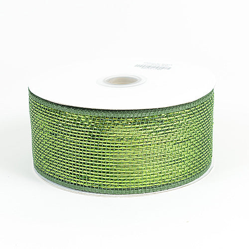 Green - Metallic Deco Mesh Ribbons ( 4 Inch x 25 Yards )