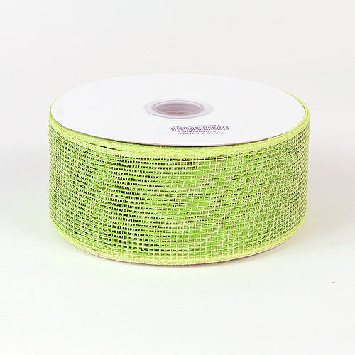 Green - Metallic Deco Mesh Ribbons ( 4 Inch x 25 Yards )