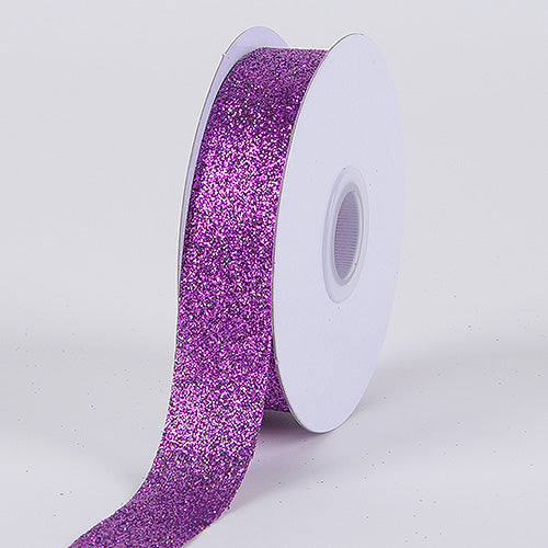 Thick Fuzzy Metallic Ribbon Purple 