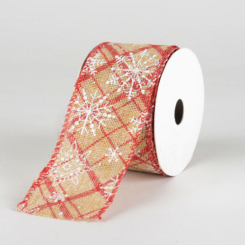 Christmas Faux Jute Burlap Ribbon - (2.5 inch x 10 Yards)