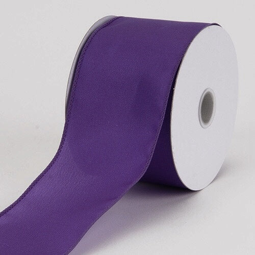 White - Wired Budget Satin Ribbon - ( W: 2-1/2 Inch